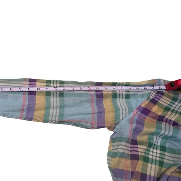 Vintage Pastel Plaid Long Sleeve Button Down - Picture 4 of 5